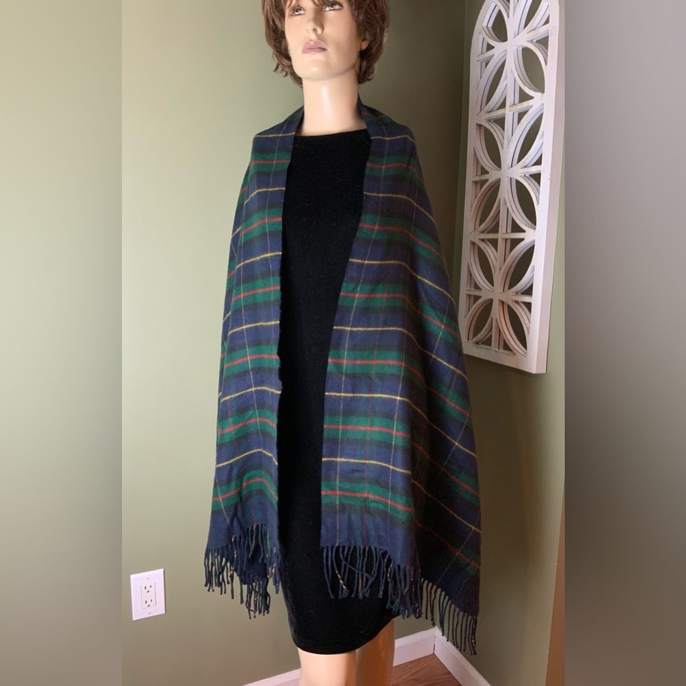 Jeffrey banks extra large plaid scarf 24x74 - Picture 2 of 3